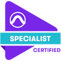 a purple triangle with the words specialist certified